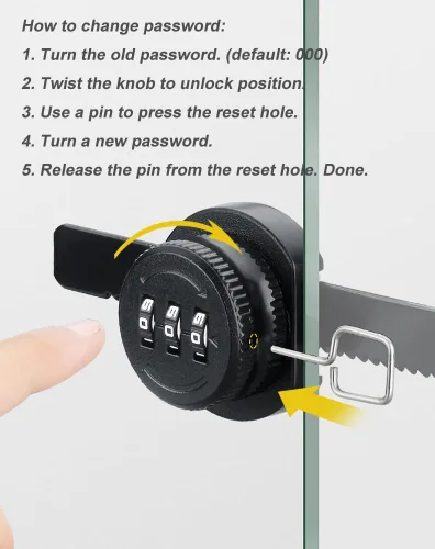 Miniatura 6 de ETEKJOY Cerradura de trinquete sin llave para puerta corredera de cristal vitrina vitrina vitrina gabinete combinación de contraseña digital 3 Negro