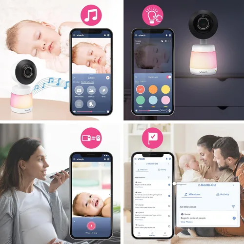 Miniatura 12 de VTech Smart WiFi Baby Monitor - Ve a tu bebé en casa o desde cualquier lugar, cámara 2K, pantalla de 5.5 pulgadas, zoom 24X, gran angular, visión