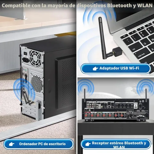 Miniatura 6 de Bingfu Dual Band WiFi 2.4GHz 5GHz 5.8GHz 3dBi MIMO RP-SMA Macho Antena Bluetooth (paquete de 2) para PC Computadora WiFi Router Tarjeta de red