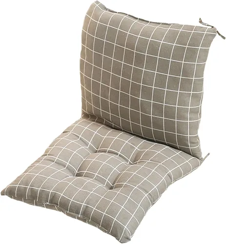 Miniatura 17 de Cojín para silla de respaldo alto, cojines y cojines de silla de alta calidad, cojín de respaldo y asiento con lazos para patio, jardín, oficina