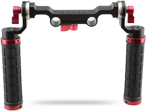 Miniatura 5 de CAMVATE Soporte de hombro con mango de goma con accesorio estándar de roseta para DSLR (rojo, rosca M6, 1.252 in) - 1472