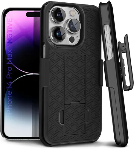 Miniatura 19 de MOTIVE Funda para iPhone 14, funda con clip para cinturón para Apple iPhone 14, funda protectora delgada y resistente a prueba de golpes con soporte