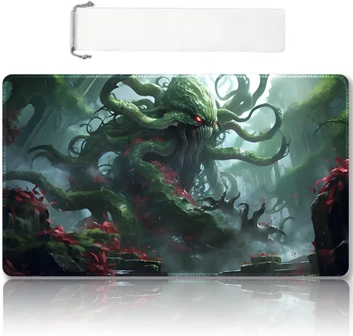 Miniatura 60 de Tapete de Juego MTG Premium Cosido con Zonas y Respaldo de Goma Antideslizante - Tapete de Juego TCG para MTG y Otros Juegos de Cartas - Diseño Dkt