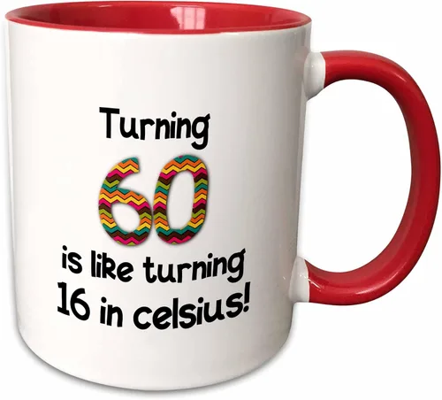 Miniatura 9 de 3dRose 60 Is Like Turning 16 In Celsius-Humorous 60 Birthday Gift - Taza de dos tonos, 11 onzas, color negro