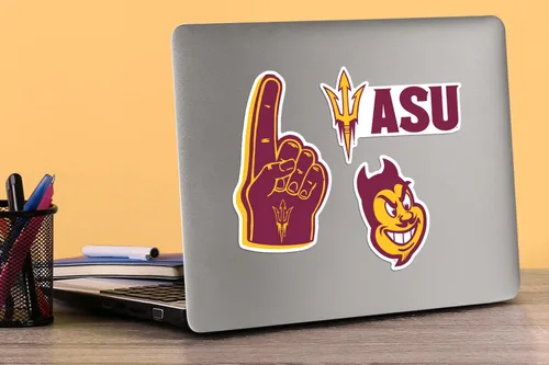 Miniatura 4 de Paquete variado de 8 calcomanías de vinilo grandes deluxe de la Universidad Estatal de Arizona - Laptop, botella de agua, scrapbooking, tableta