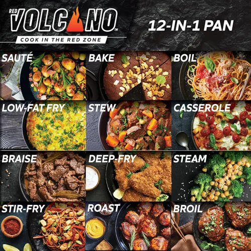 Miniatura 2 de Wok multifunción de cerámica antiadherente con textura saludable de 11 pulgadas / sartén de uso diario / Sartén de chef con tapa