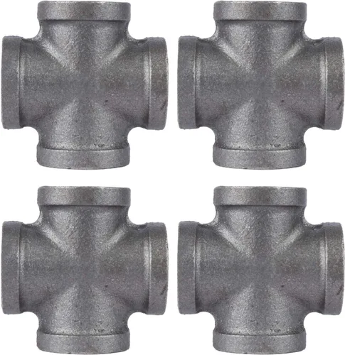Miniatura 22 de PIPE DECOR - Accesorio de tapa de 1/2 pulgada, accesorios de hierro maleable negro para tuberías, pezones y accesorios estándar de 1/2 pulgada