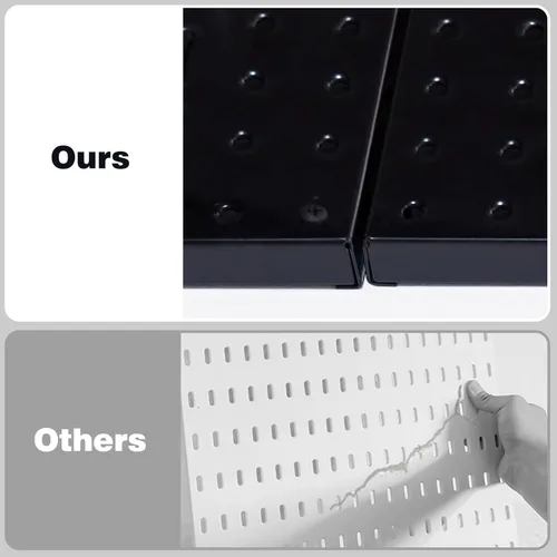 Miniatura 3 de Pegboard Smith Kit de tablero de clavijas de metal negro de 48 x 24 pulgadas para organización de pared con ganchos, contenedores de almacenamiento