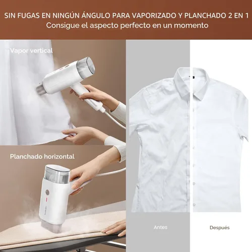 Miniatura 6 de Newbealer Vaporizador para ropa, vaporizador de viaje de 1200 W con vapor horizontal y vertical, 2 niveles de vapor, planchado en seco, plegable