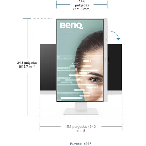 Miniatura 2 de BenQ GW2486TC - Monitor de concentrador USB de oficina de 24 pulgadas, 1080p, modo de codificación, IPS, tecnología de cuidado de los ojos, brillo