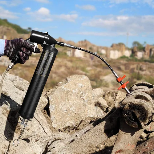 Miniatura 7 de AZUNO Pistola de grasa neumática, pistolas de grasa de compresor de aire de servicio pesado de 6000 PSI con manguera flexible