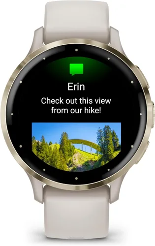 Miniatura 4 de Garmin Venu 3S Advanced Fitness and Health Tracker Smartwatch - Reloj inteligente de acero inoxidable dorado suave con caja marfil y banda