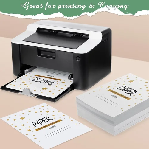 Miniatura 3 de Jutom 500 hojas de cartulina brillante de 8.5 x 11 pulgadas, papel metálico blanco perlado de 80 libras, 8.11 oz/m², papel de impresora de doble