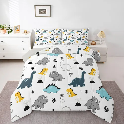 Miniatura 32 de Feelyou Juego de ropa de cama con lazos bonitos y cerezos, tamaño individual, para niños, juego de edredón con lazos de acuarela para niños, niñas