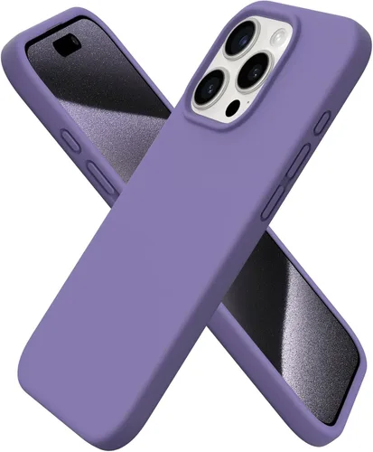 ORNARTO Funda compatible con iPhone 15 Pro de 6.1 pulgadas, silicona líquida de 3 capas cubierta completa de goma de gel suave, funda protectora