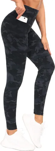 The GYM People - Leggings de entrenamiento con control de abdomen y bolsillos pantalones de yoga atléticos de cintura alta para mujeres que corren y