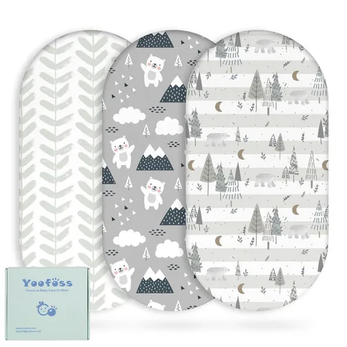Miniatura 17 de Yoofoss Sábanas para cuna de bebé para niños y niñas, paquete de 2 sábanas bajeras para cuna estándar y colchón de niño pequeño, sábana de Zorro