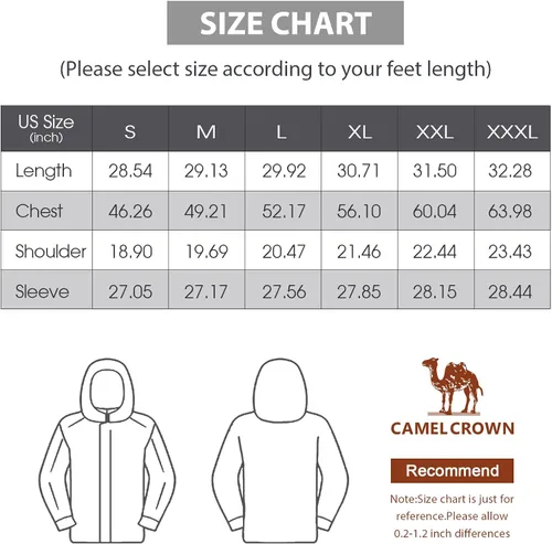 Miniatura 6 de CAMEL Chaquetas de esquí de invierno para hombre, abrigo de nieve impermeable con capucha, chaqueta de lluvia resistente al viento