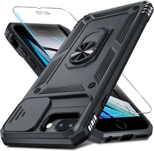 Miniatura 150 de Janmitta - Funda para iPhone 14 Pro con cubierta deslizante para lente de cámara incorporada + protector de pantalla, funda de cuerpo completo