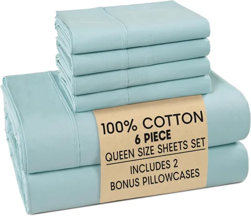 Miniatura 43 de Casa Platino Sábanas de cama individual XL, sábanas de 100 % algodón con 2 fundas de almohada, tejido percal crujiente y sensación acogedora, verde