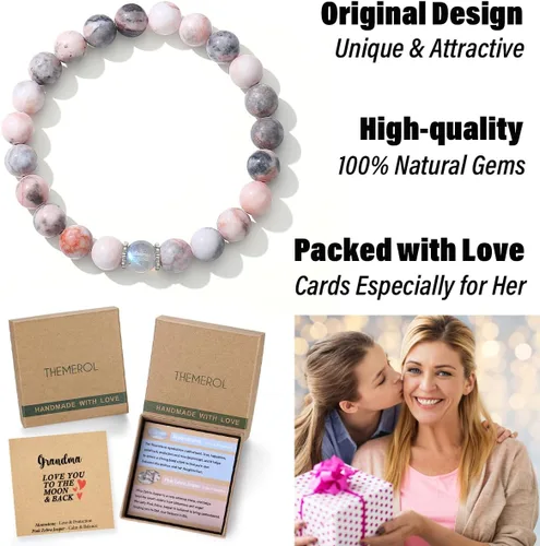 Miniatura 7 de Regalos de Navidad para mamá, tía, abuela, hermana, amor, equilibrio, pulsera de cristal natural con significado, regalos hechos a mano