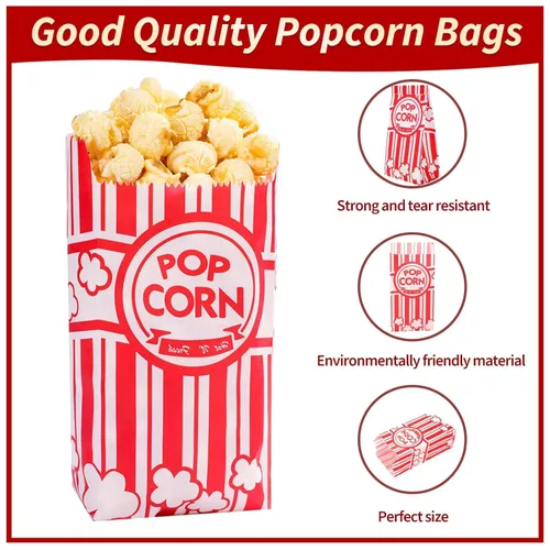 Miniatura 3 de VOISEN Bolsas de papel para palomitas de maíz, paquete de 500 bolsas de palomitas de maíz de 1 onza, porciones individuales, bolsa de palomitas