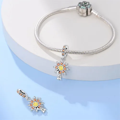 Miniatura 13 de KUNSIR Los abalorios se adaptan a pulseras Pandora para mujer, plata de ley 925, cuentas colgantes de joyería para niñas, dijes de feliz cumpleaños
