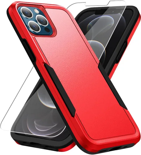 Miniatura 22 de Funda para iPhone 12 Pro Max, con protector de pantalla, [probada contra caídas de grado militar], resistente, resistente, a prueba de golpes