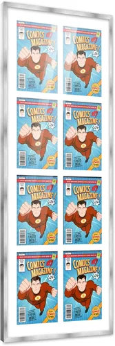Miniatura 43 de Poster Palooza Marco de cómic con paspartú para 1 cómic de la Edad de Bronce publicado entre 1970 y 1985, marco de cómic negro para cómic de 7.25 x