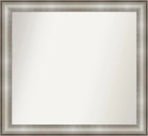 Miniatura 131 de Amanti Art Espejo de baño plateado para sobre fregadero, 28 x 47 pulgadas, espejo rectangular de plata imperial, marco de madera tradicional de gran
