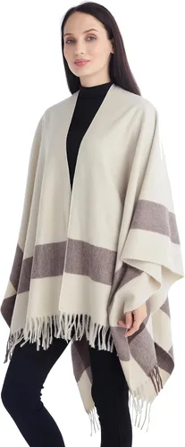 Miniatura 10 de Poncho chal para mujer, suéteres suaves y cálidos para mujer, parte delantera abierta, poncho de viaje para otoño, invierno y primavera