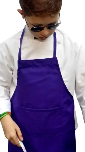 Miniatura 2 de CHEFSKIN Conjunto de delantal y sombrero de chef PURPLE Nuevo tejido ultraligero, ajustable suave