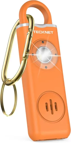 Miniatura 7 de TECKNET Alarma de seguridad personal recargable para mujeres, alarma de llavero de autodefensa de 130 dB con luz estroboscópica SOS, aviso de Azul