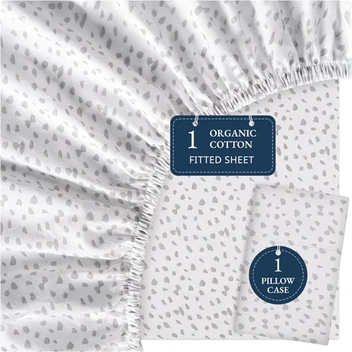 Miniatura 48 de LANE LINEN Juego de 2 piezas con sábana bajera 100% algodón orgánico tamaño individual y 1 funda de almohada, tejido de percal ligero, ultra suave