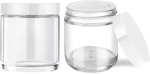 Miniatura 10 de Tarros de vidrio pequeños de 4 oz con tapas, Tecohouse Tarros de vidrio transparente con tapas negras y revestimientos interiores, mini contenedores
