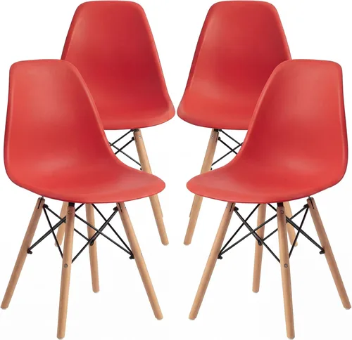 Miniatura 10 de Furmax Silla de comedor de estilo moderno, silla DSW moderna de mediados de siglo, silla de plástico Shell Lounge para cocina, comedor, dormitorio