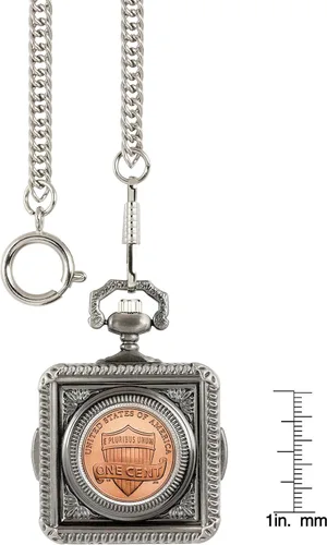 Miniatura 4 de American Coin Treasures Lincoln Union Shield Penny Reloj de Bolsillo - Plata, Moderno