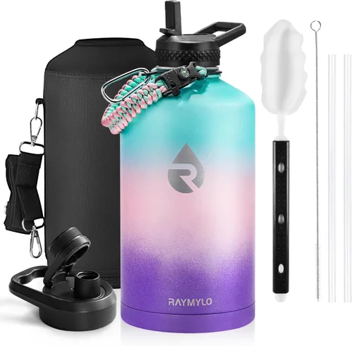 Miniatura 102 de RAYMYLO Botella de agua aislada de 24 onzas, de acero inoxidable con triple pared al vacío (fría durante 48 horas, caliente durante 24 horas), a