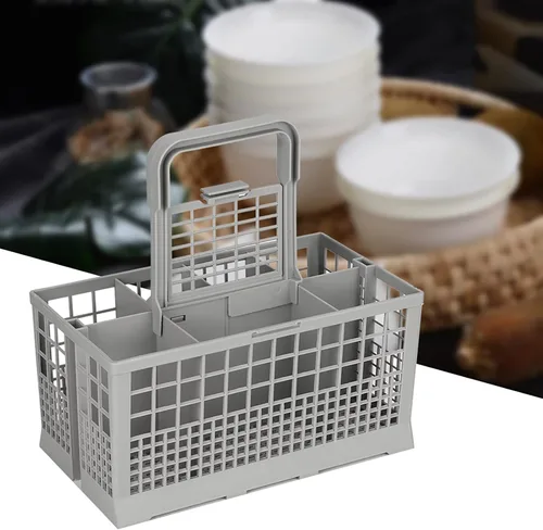 Miniatura 4 de Cesta universal para cubiertos para lavavajillas, 9.4 x 5.3 x 4.8 pulgadas, soporte de cubiertos de acrilonitrilo butadieno estireno – Compatible