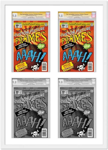 Miniatura 76 de Marco negro para cómics graduados Marco completo de cómics con paspartú de conservación negro y acrílico de grado UV Hecho para exhibir (6)