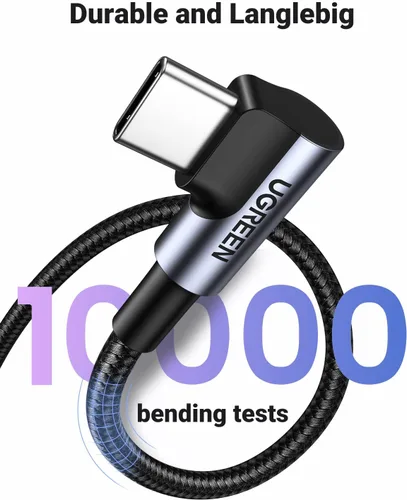 Miniatura 6 de UGREEN Cable USB a USB C de 90 grados, cable de carga rápida USB C compatible con iPhone 16/16 Plus/16 Pro/16 Pro Max/15/Samsung Galaxy
