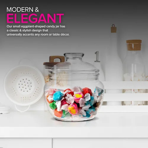 Miniatura 4 de Modern Innovations Tarro de dulces y galletas de 40 onzas con tapa, tarro de boticario transparente de acrílico premium, decoración de bodas