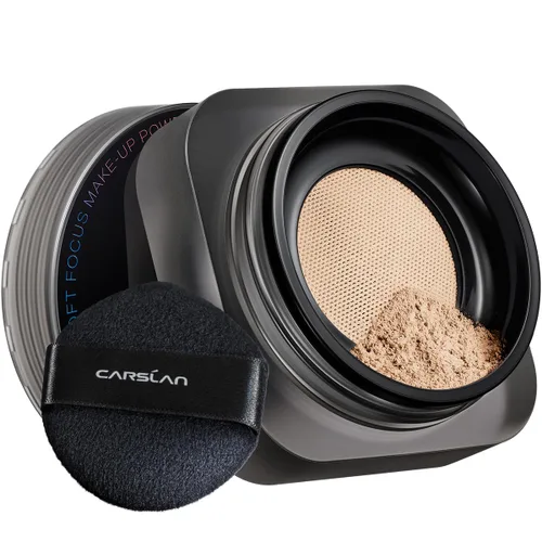 CARSLAN Polvo Fijador Suelto de Enfoque Suave, Impermeable, Mate, Control de Aceite, Libre de Brillo, Maquillaje en Polvo Facial Sin Talco, Polvo de