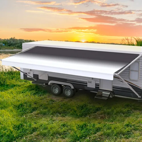 Miniatura 11 de Shade Pro RV Tela de repuesto para toldo Vinilo duradero de grado premium 16' [tela de 15' 2"], toldo para cámper azul grisáceo en degradé Slate