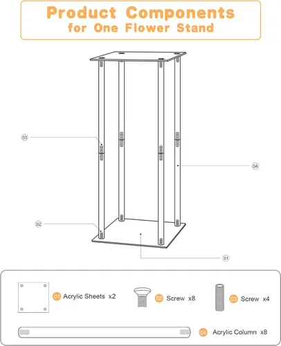 Miniatura 7 de YALLOVE Soporte acrílico para flores, juego de 2 pedestales transparentes, jarrones de 15.75 pulgadas de alto para bodas, eventos, fiestas