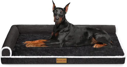 Miniatura 8 de Patas Lague Cama Ortopédica para Perros de Tamaño Grande 36''X24'', Impermeable Cómoda con Bolster en L Mediano Antideslizante Suave Cálida Cama