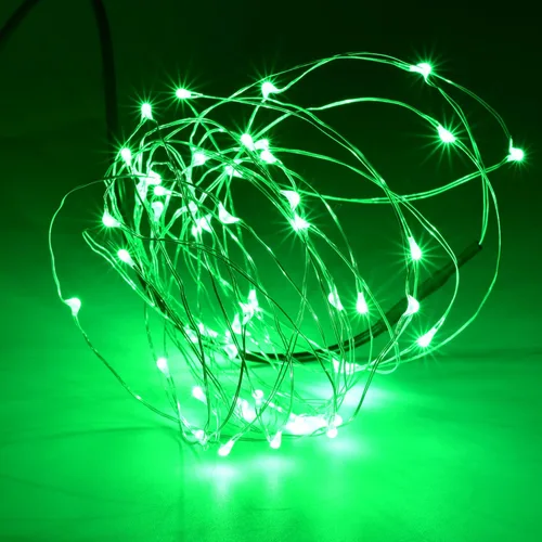 Miniatura 5 de Karlling guirnalda de luces LED, enchufado de USB, focos LED de alambre plateado, impermeable cadena de luces estrelladas para dormitorio, patio