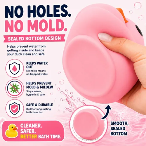 Miniatura 3 de XL Jumbo Grande Pato de Goma para Baño - Pato Gigante Sin Agujero, Juguete de Agua para Baby Shower, Impermeable, Gran Patito para Bebés, Sin Rosa