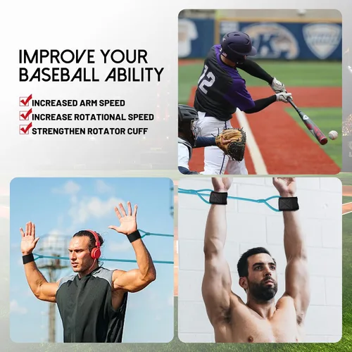 Miniatura 7 de Baseball Softball Resistance Training Bands, Arm Strength, Pitching and Conditioning Equipment for Kids