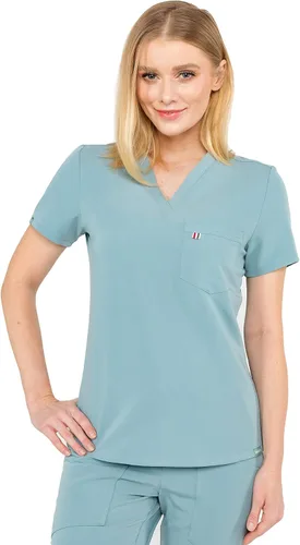 Miniatura 7 de Mediclo Sal Essential - Camiseta médica para mujer, respetuosa con el medio ambiente, sostenible, con cuello en V, bolsillo en el pecho, ropa